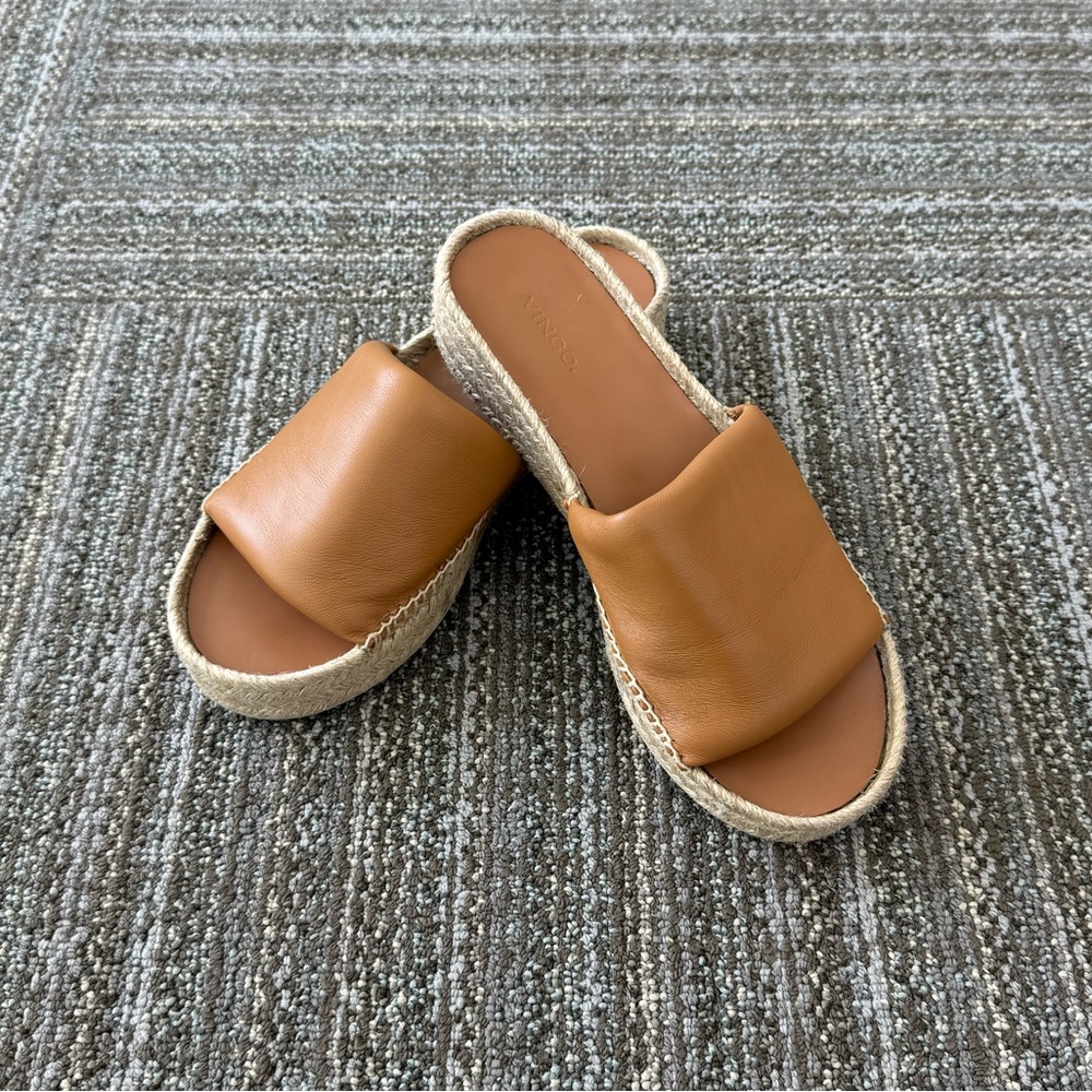 Vince | Jesse Leather Platform Espadrille Sandal - Picture 2 of 9